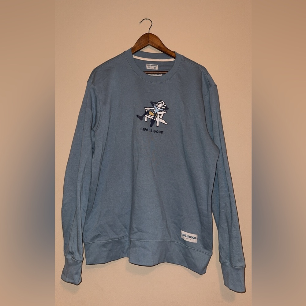Life Is Good Men's Relaxed Blue Long Sleeve sweatshirt